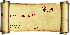 Hock Anikó névjegykártya